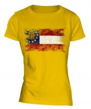 Georgia State Distressed Flag Ladies T-Shirt