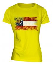 Georgia State Distressed Flag Ladies T-Shirt