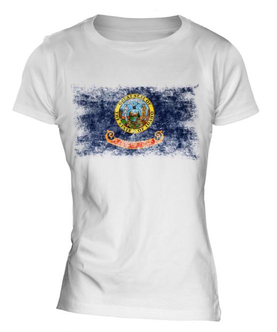 Idaho State Distressed Flag Ladies T-Shirt