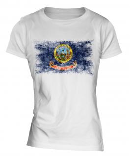 Idaho State Distressed Flag Ladies T-Shirt