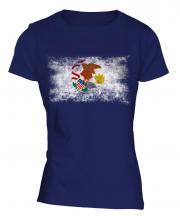 Illinois State Distressed Flag Ladies T-Shirt