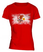 Illinois State Distressed Flag Ladies T-Shirt