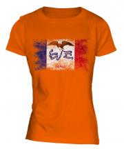 Iowa State Distressed Flag Ladies T-Shirt