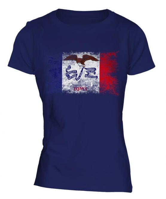 Iowa State Distressed Flag Ladies T-Shirt