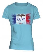 Iowa State Distressed Flag Ladies T-Shirt
