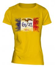 Iowa State Distressed Flag Ladies T-Shirt