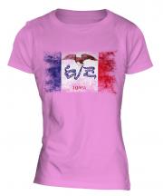 Iowa State Distressed Flag Ladies T-Shirt