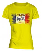 Iowa State Distressed Flag Ladies T-Shirt