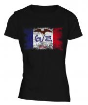 Iowa State Distressed Flag Ladies T-Shirt