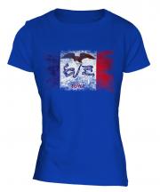 Iowa State Distressed Flag Ladies T-Shirt