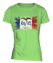 Iowa State Distressed Flag Ladies T-Shirt