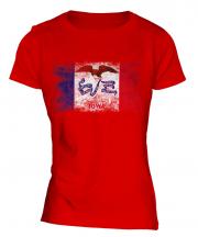 Iowa State Distressed Flag Ladies T-Shirt