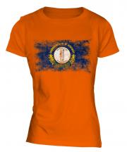Kentucky State Distressed Flag Ladies T-Shirt