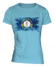 Kentucky State Distressed Flag Ladies T-Shirt