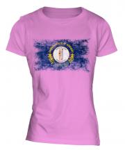 Kentucky State Distressed Flag Ladies T-Shirt