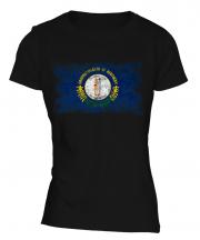 Kentucky State Distressed Flag Ladies T-Shirt