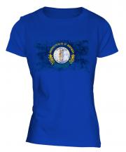 Kentucky State Distressed Flag Ladies T-Shirt