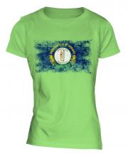Kentucky State Distressed Flag Ladies T-Shirt