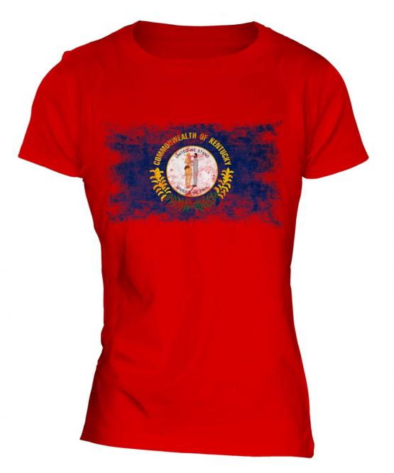 Kentucky State Distressed Flag Ladies T-Shirt