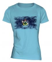 Maine State Distressed Flag Ladies T-Shirt