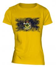 Maine State Distressed Flag Ladies T-Shirt