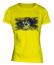 Maine State Distressed Flag Ladies T-Shirt