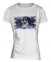 Maine State Distressed Flag Ladies T-Shirt