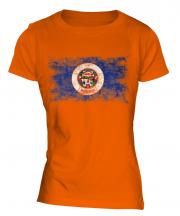 Minnesota State Distressed Flag Ladies T-Shirt