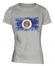 Minnesota State Distressed Flag Ladies T-Shirt