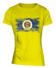 Minnesota State Distressed Flag Ladies T-Shirt