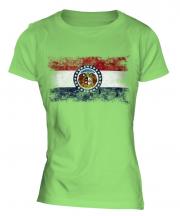 Missouri State Distressed Flag Ladies T-Shirt