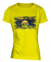 Montana State Distressed Flag Ladies T-Shirt