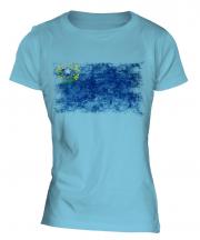 Nevada State Distressed Flag Ladies T-Shirt