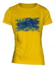 Nevada State Distressed Flag Ladies T-Shirt