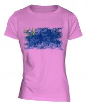Nevada State Distressed Flag Ladies T-Shirt