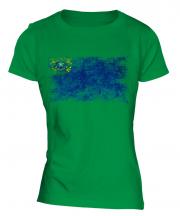 Nevada State Distressed Flag Ladies T-Shirt