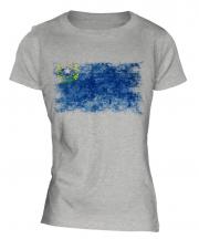 Nevada State Distressed Flag Ladies T-Shirt