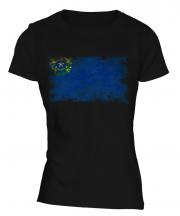 Nevada State Distressed Flag Ladies T-Shirt
