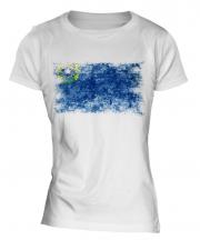 Nevada State Distressed Flag Ladies T-Shirt