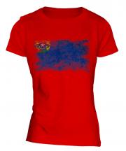 Nevada State Distressed Flag Ladies T-Shirt