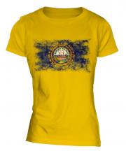 New Hampshire State Distressed Flag Ladies T-Shirt