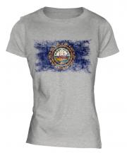 New Hampshire State Distressed Flag Ladies T-Shirt