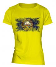 New Hampshire State Distressed Flag Ladies T-Shirt