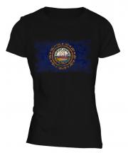 New Hampshire State Distressed Flag Ladies T-Shirt