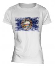 New Hampshire State Distressed Flag Ladies T-Shirt
