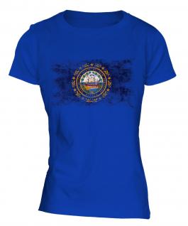New Hampshire State Distressed Flag Ladies T-Shirt