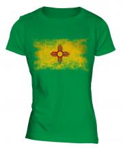 New Mexico State Distressed Flag Ladies T-Shirt