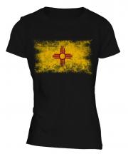 New Mexico State Distressed Flag Ladies T-Shirt
