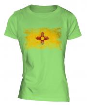 New Mexico State Distressed Flag Ladies T-Shirt