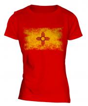 New Mexico State Distressed Flag Ladies T-Shirt